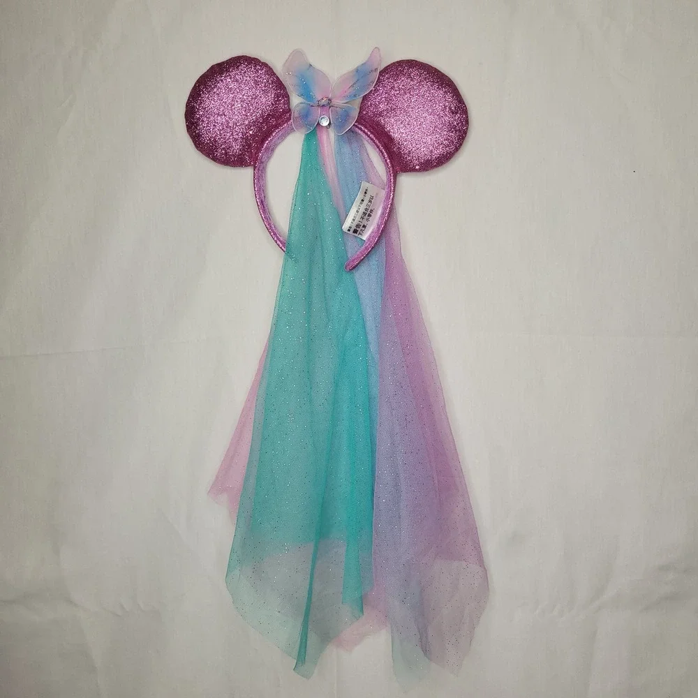Disney Minnie Mouse‎ Ears- Princess Headband - Rainbow Tulle, Butterfly Sparkle